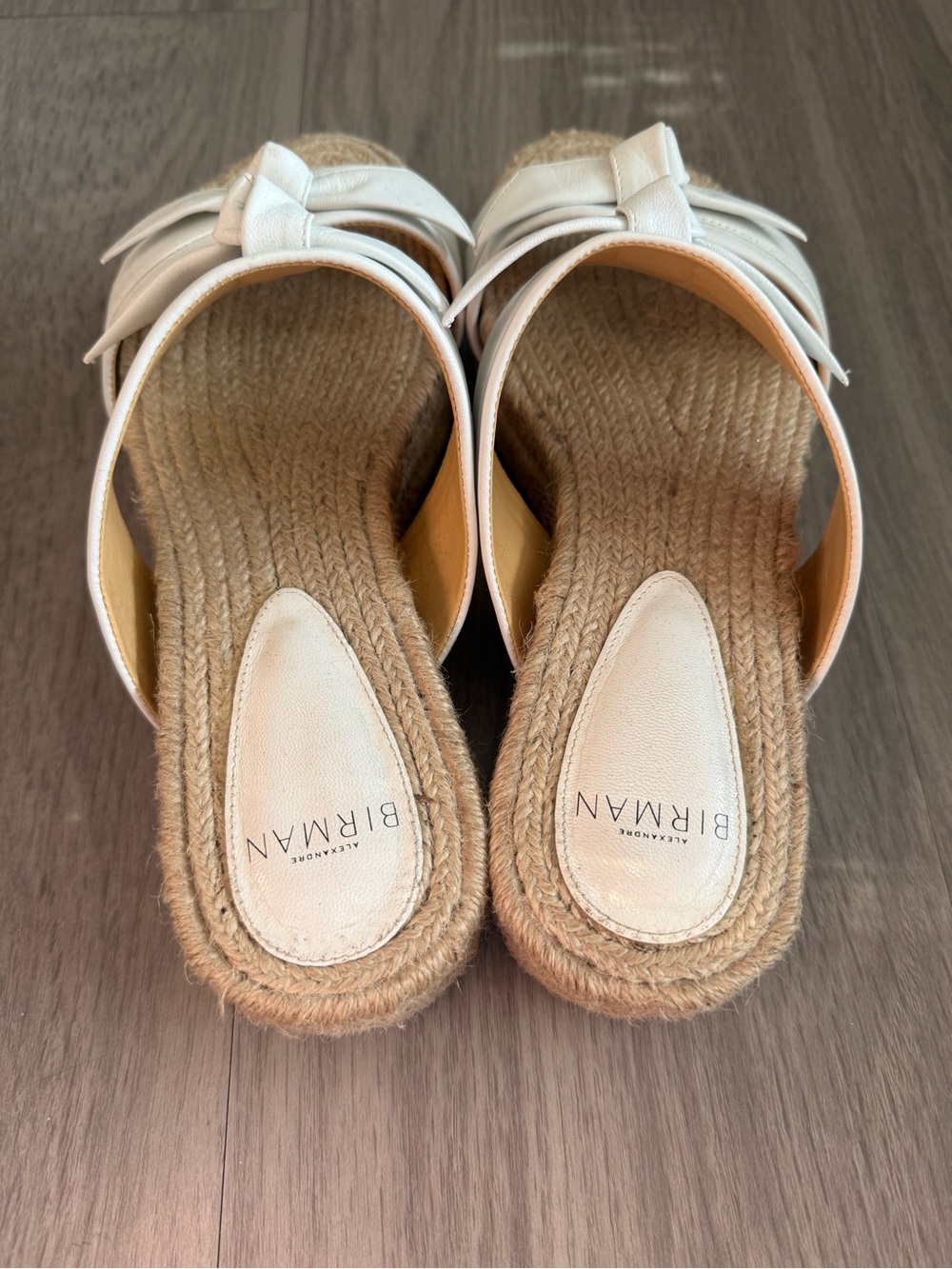 Alexandre Birman White Leather Espadrille Platform Slide Sandals Size 39.5 - Picture 7 of 7